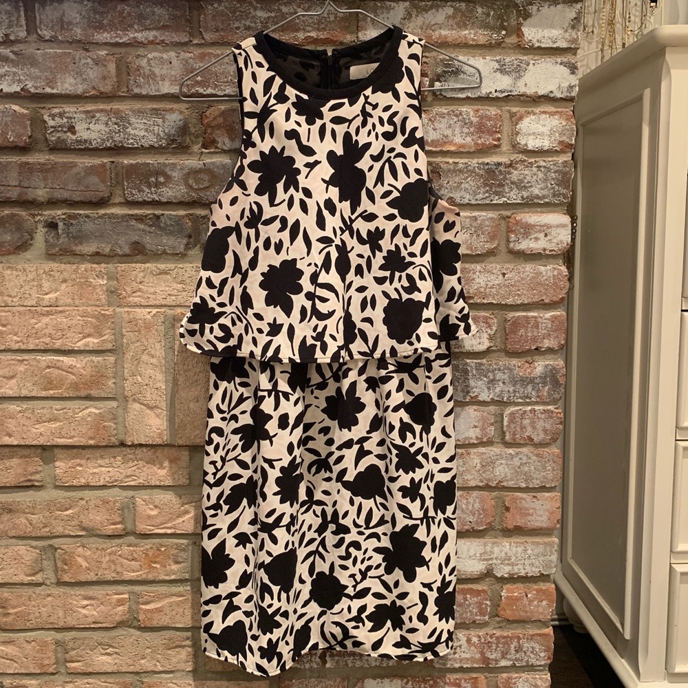Loft: Pink & Black Floral Dress